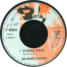 JIMI HENDRIX EXPERIENCE Purple Haze / 51st Anniversary (Barclay – 060824) France 1967 45 (Blues Rock, Psychedelic Rock)